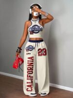 Printed Tank Top  Casual Wide-leg Pants Set - Image 2