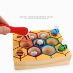 Montessori Educational Industrious Little Bees Kids Wooden Toys for Children Interactive Beehive Game Board Funny Toy Gift - Image 2