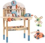ROBOTIME Workbench Play Set Toddlers Kids Pretend Tool Bench Toy Workshop Toys - Image 4