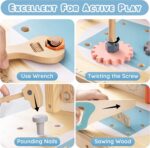 ROBOTIME Workbench Play Set Toddlers Kids Pretend Tool Bench Toy Workshop Toys - Image 7