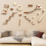 Pet Cat Climbing Frame Wall Type Solid Wood Wall Hanging Platform Ladder Pets Accessories - Image 8
