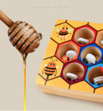 Montessori Educational Industrious Little Bees Kids Wooden Toys for Children Interactive Beehive Game Board Funny Toy Gift - Image 3