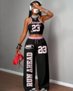 Printed Tank Top  Casual Wide-leg Pants Set - Image 7