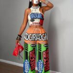 Printed Tank Top  Casual Wide-leg Pants Set