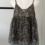 Korean-style Retro Floral Slip Vest Womens Resort Style