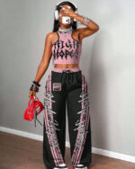 Printed Tank Top  Casual Wide-leg Pants Set - Image 4
