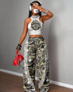 Printed Tank Top  Casual Wide-leg Pants Set - Image 10
