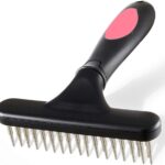 Pet Grooming Rake Double Row Pins Shedding And Dematting Undercoat Rake Comb For Dogs And Cats Safe Grooming Deshedding Brush Comb Out Mats Tangles Easily