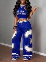 Printed Tank Top  Casual Wide-leg Pants Set - Image 5