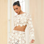 Summer New Womens Lace Pullover Long-Sleeve Set - Image 2