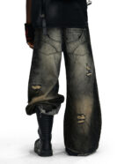 Lucky Pattern Embroidered Patchwork Jeans - Image 2
