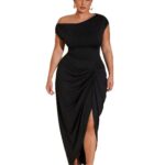 Waist-cinched Knot-front Slit Short-sleeve Dress - Image 3
