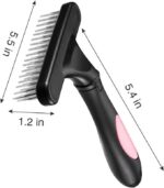Pet Grooming Rake Double Row Pins Shedding And Dematting Undercoat Rake Comb For Dogs And Cats Safe Grooming Deshedding Brush Comb Out Mats Tangles Easily - Image 5